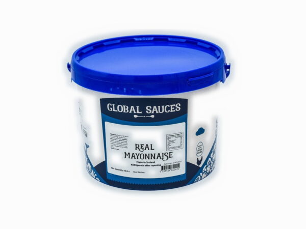A catering tub of Global Sauces real mayonnaise