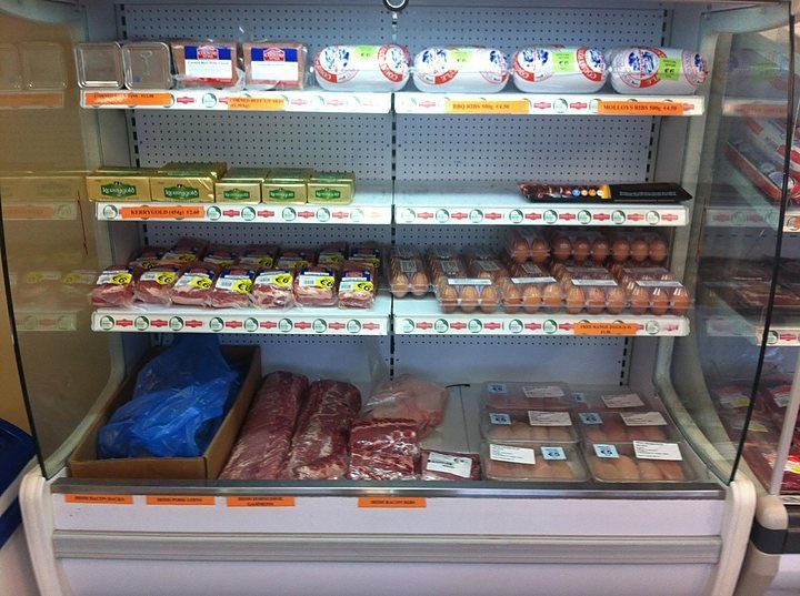 The chilled counter inside the outlet